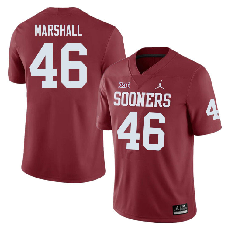 Oklahoma Sooners #46 Gavin Marshall College Football Jerseys Sale-Crimson